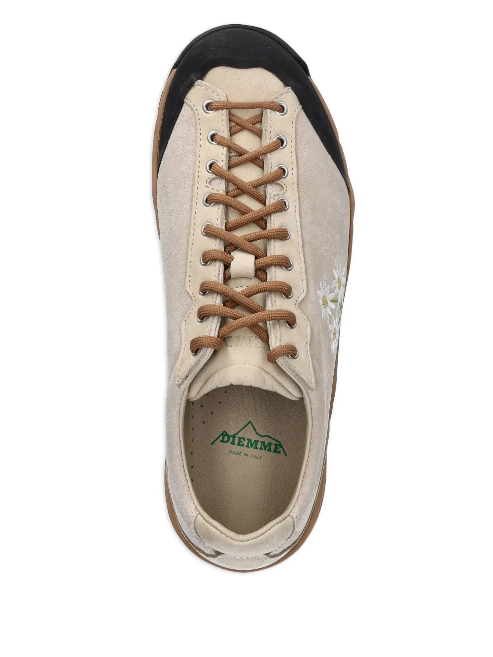 Diemme Movida Stella Alpina flower-embroidered suede sneakers Neutrals