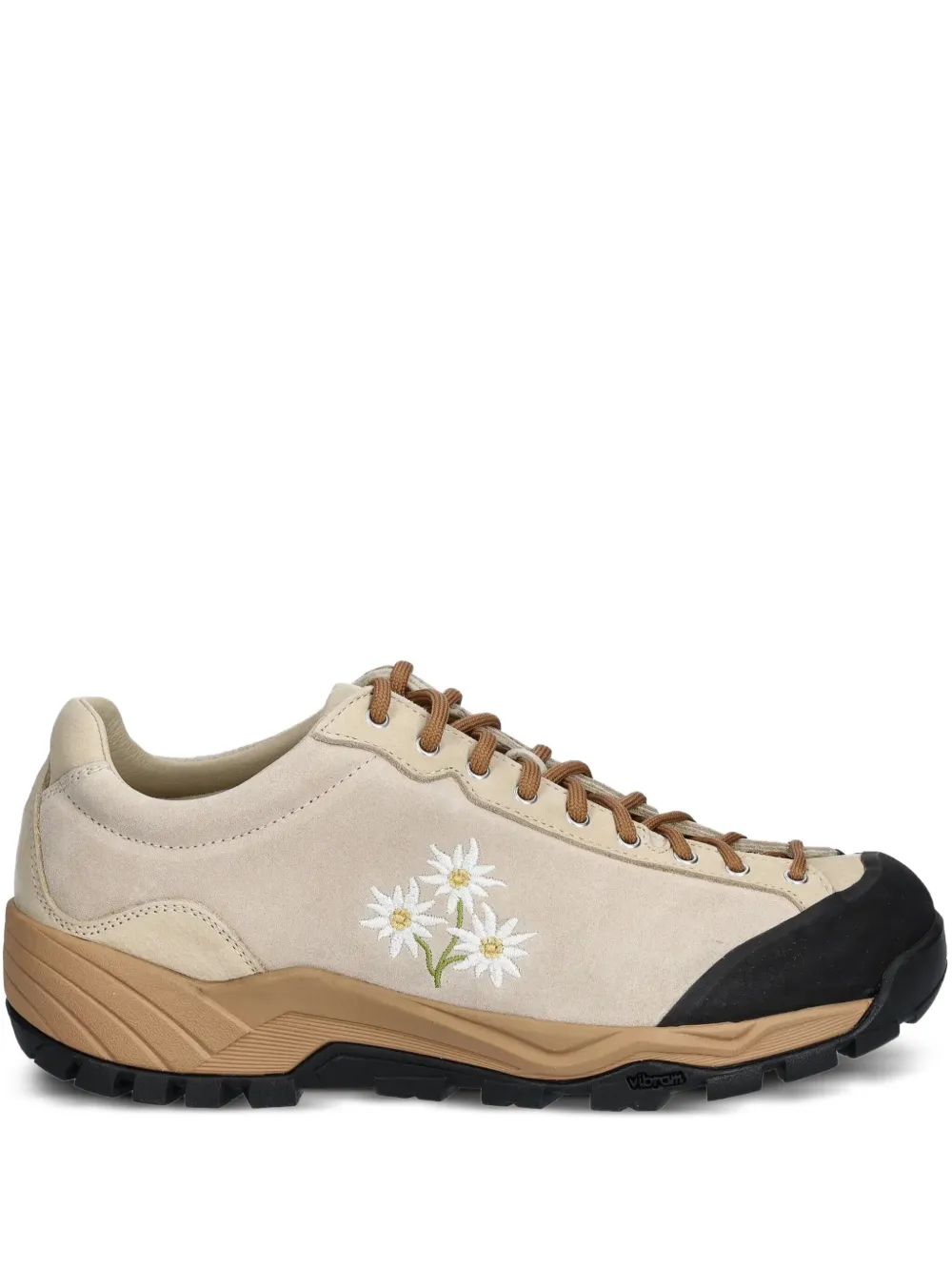 Diemme Movida Stella Alpina flower-embroidered suede sneakers Neutrals