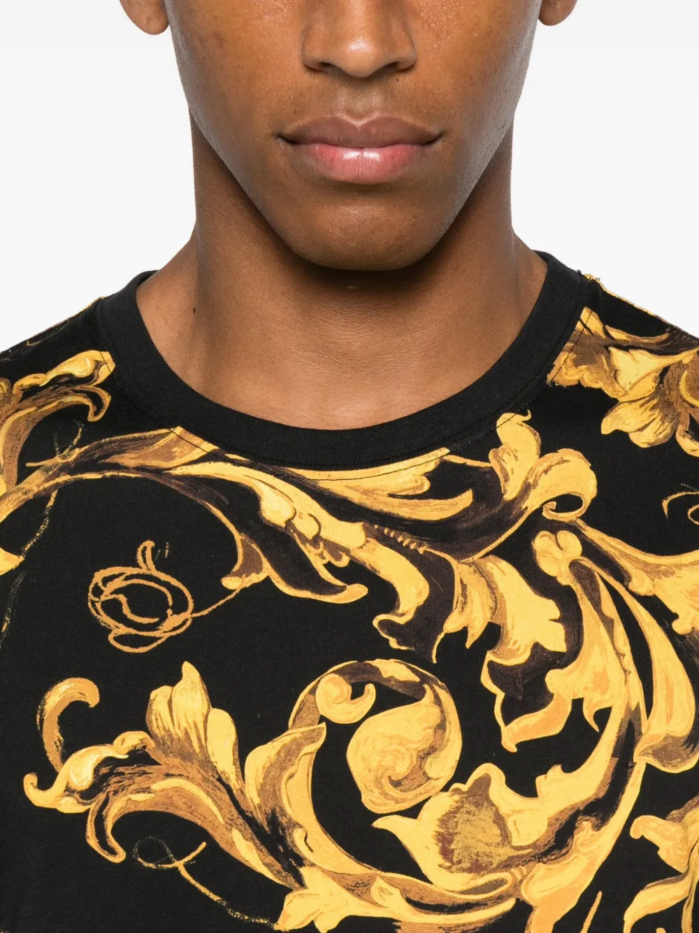 Versace Jeans Couture T-shirt met barokprint Zwart