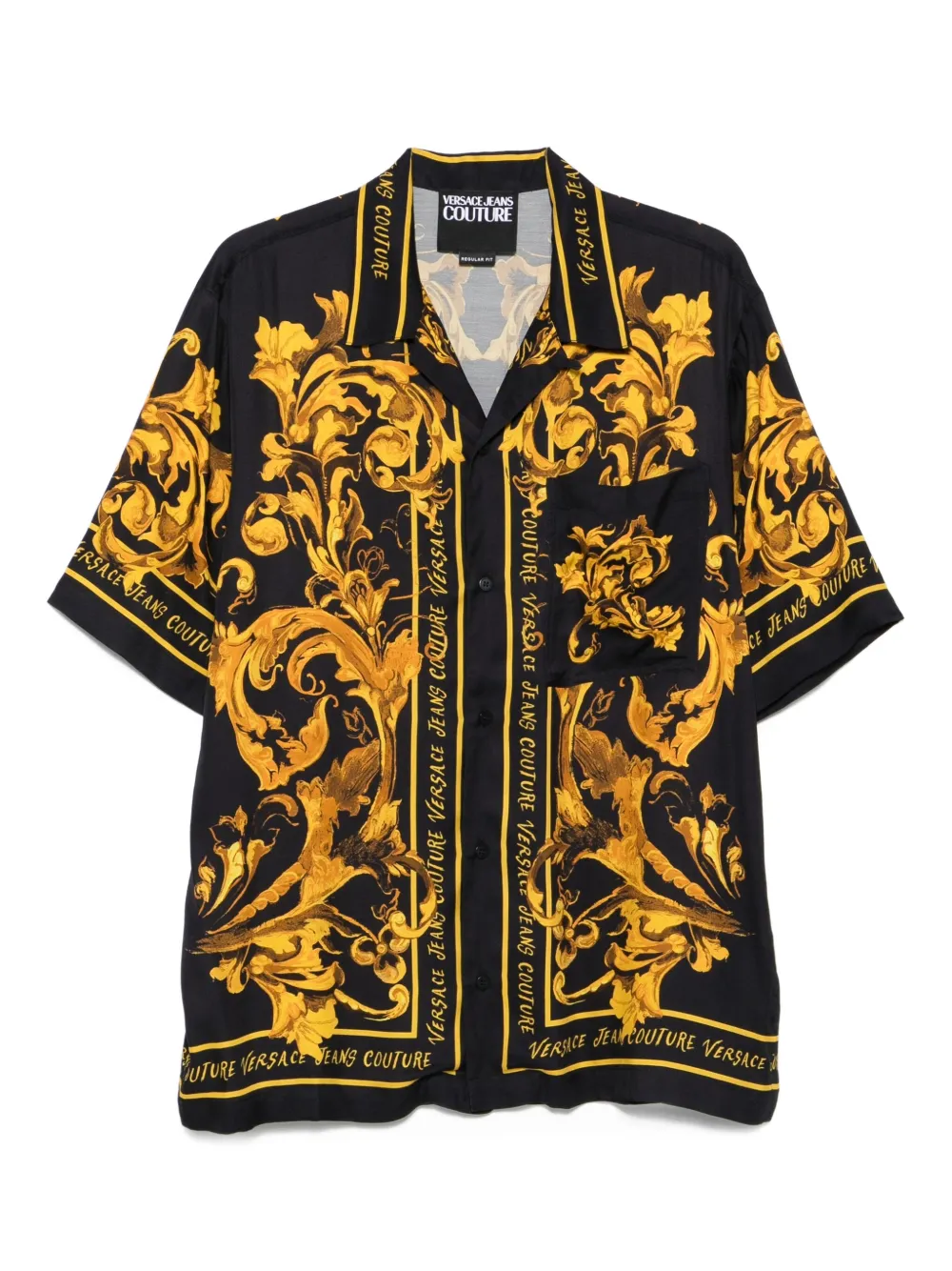Versace Jeans Couture Overhemd met barokprint Zwart