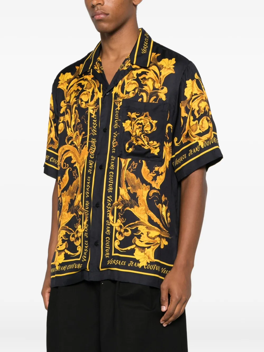 Versace Jeans Couture Overhemd met barokprint Zwart