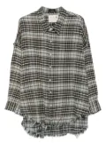 R13 frayed plaid shirt - Grey