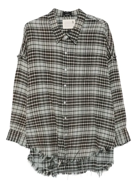 R13 frayed plaid shirt