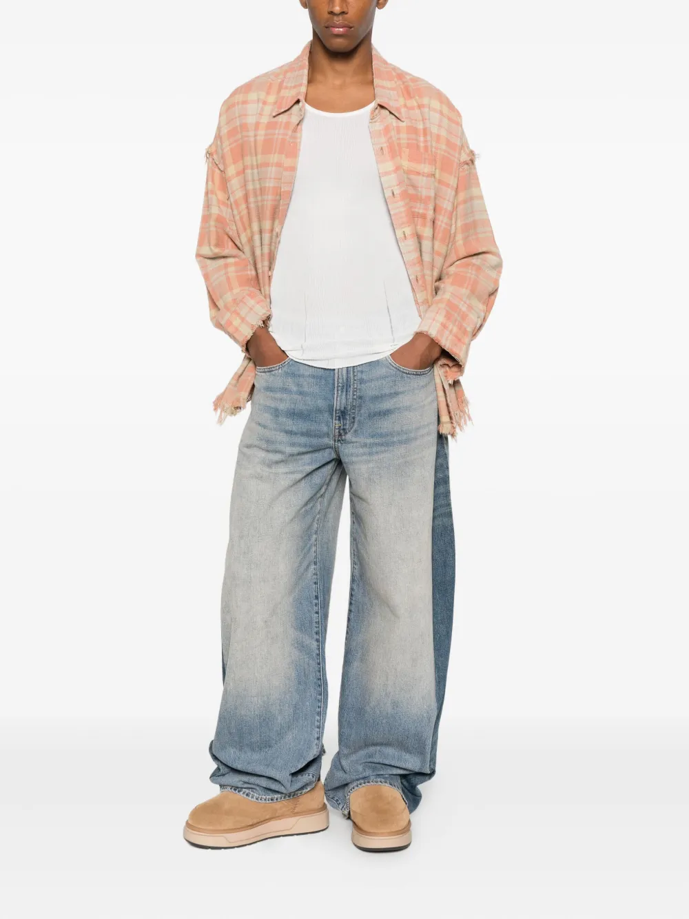 R13 colour-block panelled jeans Blauw