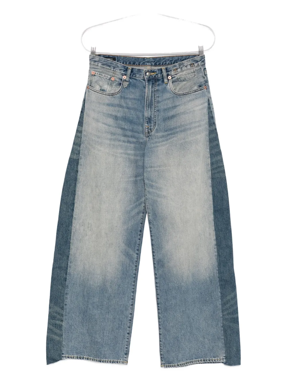 R13 colour-block panelled jeans Blauw