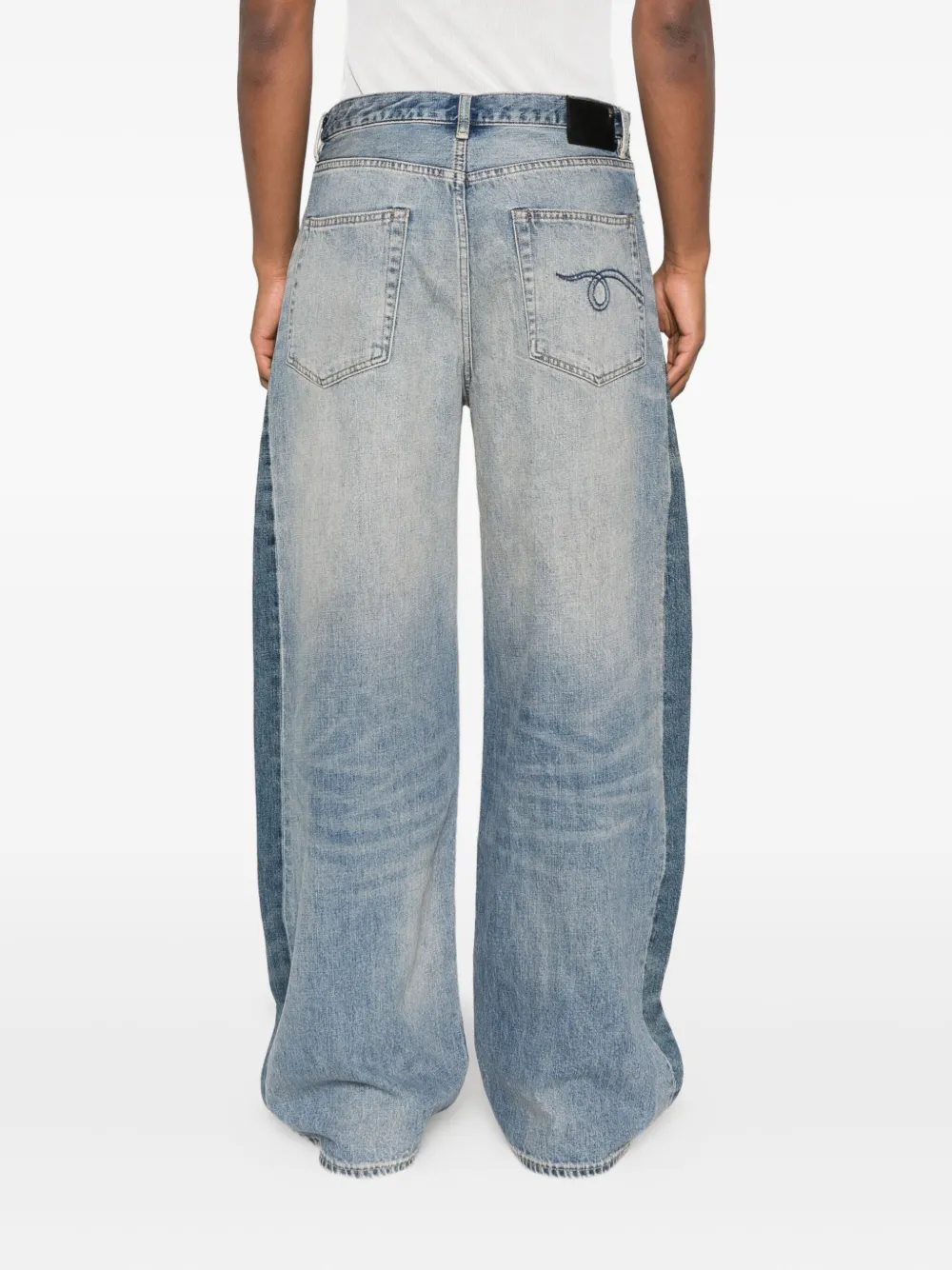 R13 colour-block panelled jeans Blauw