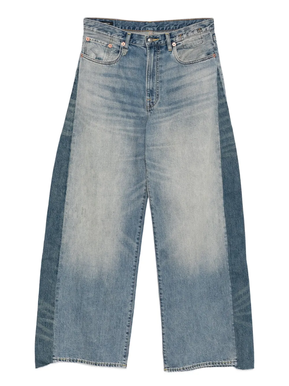 R13 colour-block panelled jeans Blauw