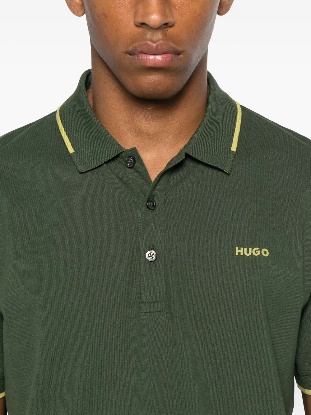 HUGO Piqué poloshirt Groen