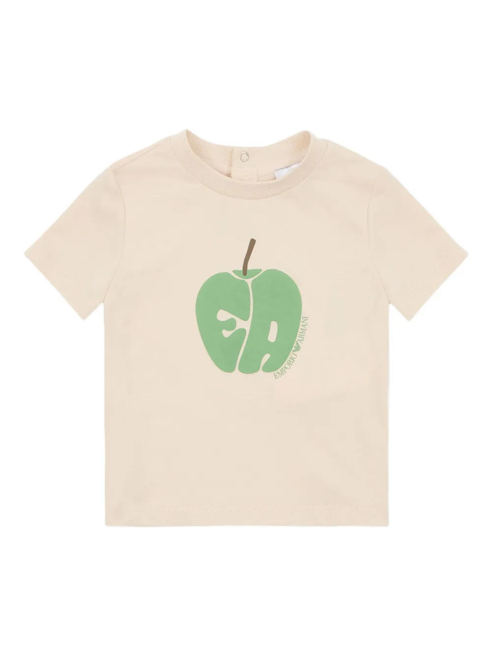 Emporio Ar i Kids apple-print T-shirt Beige
