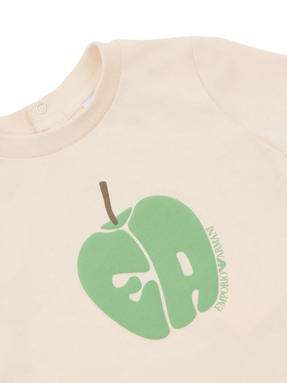 Emporio Armani Kids apple-print T-shirt Beige