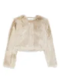 IRO lamb-fur cropped jacket - Neutrals