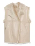 IRO fur-trimmed leather vest - Neutrals
