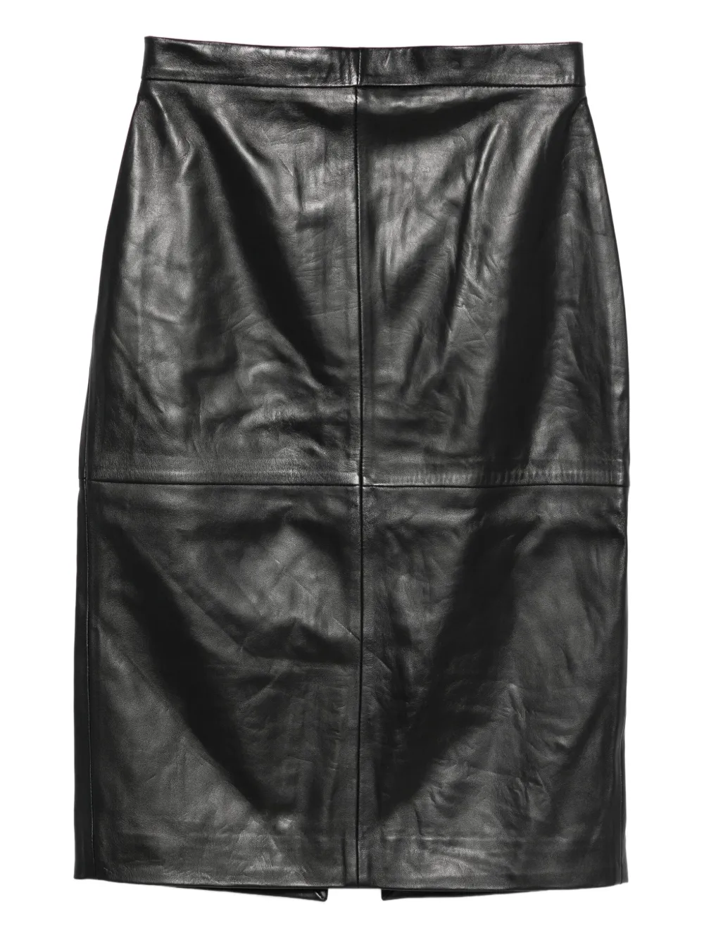 IRO lambskin panelled skirt Zwart
