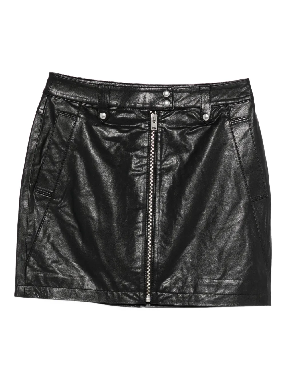IRO zip-front leather skirt - ブラック IRO zip-front leather skirt - ブラック