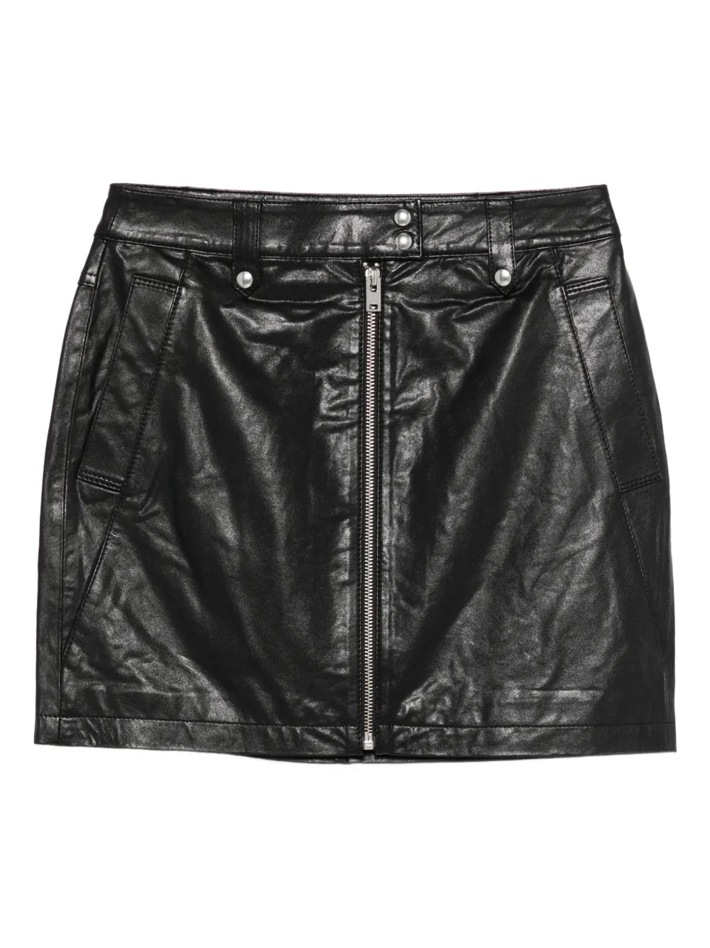 IRO zip-front leather skirt Zwart
