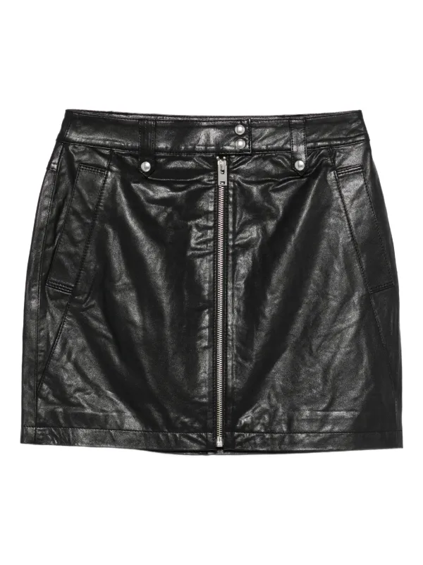 IRO zip-front Leather Skirt Black FARFETCH IN