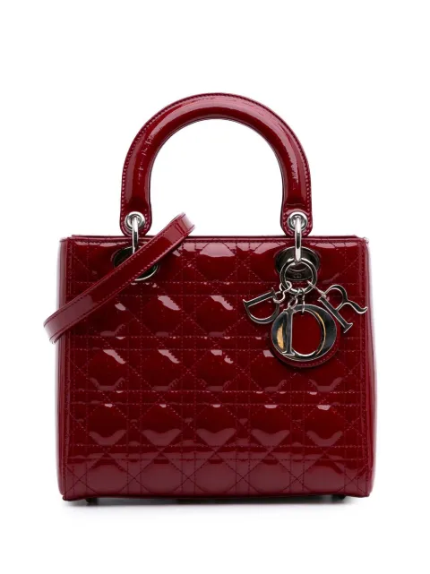 Christian Dior Pre-Owned 2015 Medium Patent Cannage Lady Dior satchel