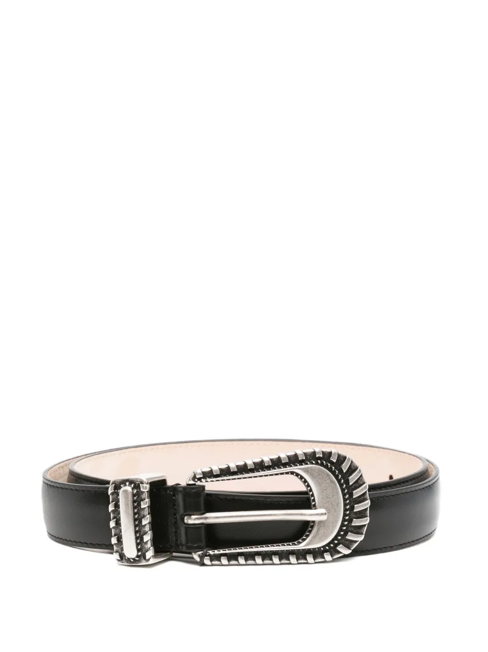IRO leather buckle belt Zwart
