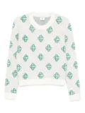 Casablanca patterned crew-neck sweater - Neutrals