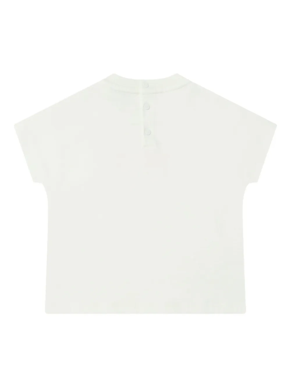 Emporio Armani Kids floral-embroidered T-shirt Wit