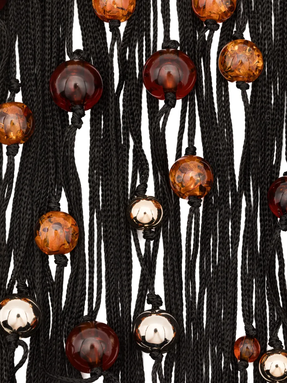 Rosantica Beaded Fringe Necklace In Black