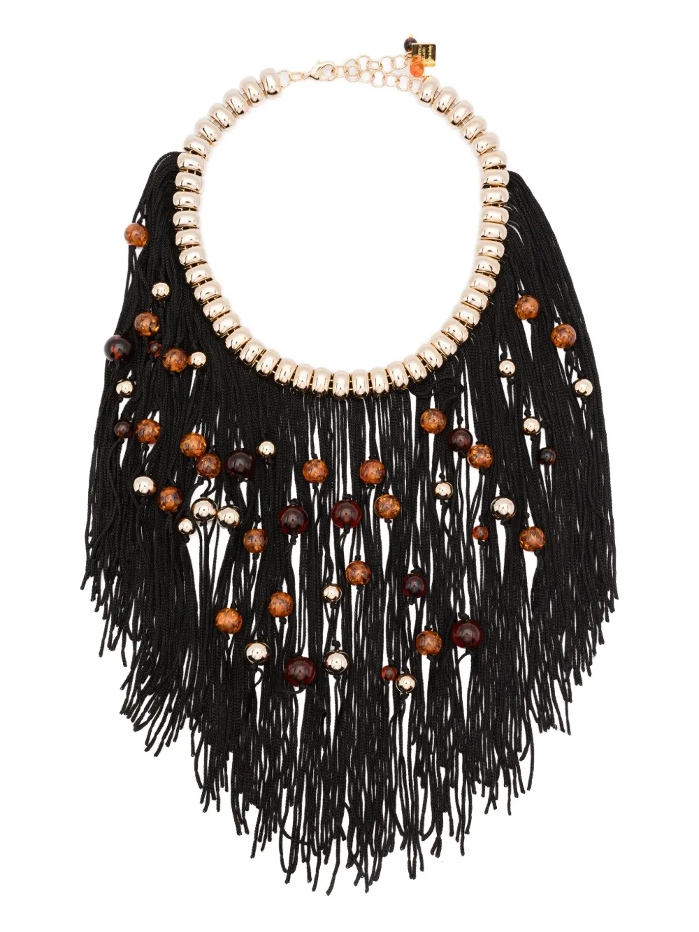 Rosantica Beaded Fringe Necklace In Gold
