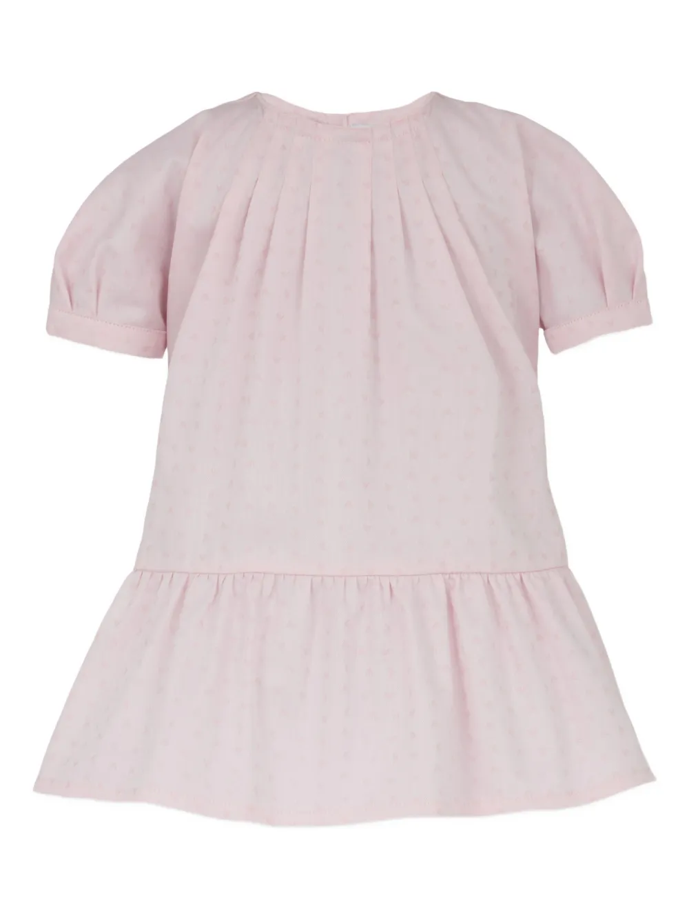 Emporio Ar i Kids logo-pattern ruffled dress Roze