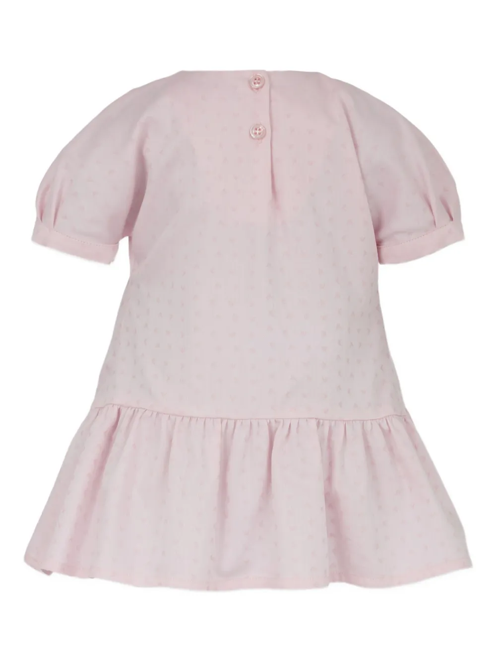 Emporio Armani Kids logo-pattern ruffled dress Roze