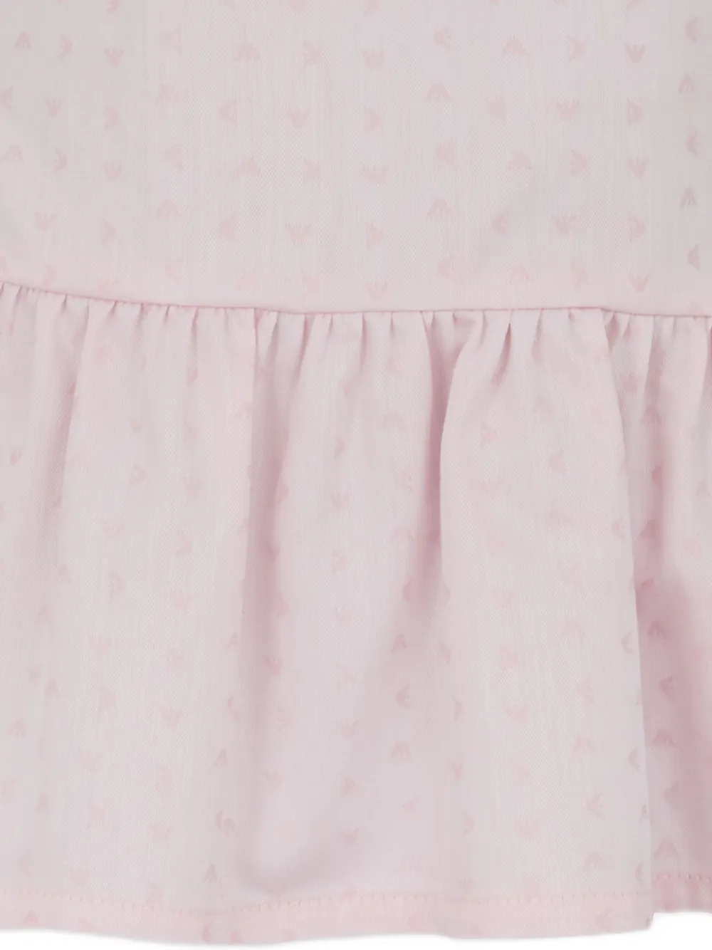 Emporio Armani Kids logo-pattern ruffled dress Roze