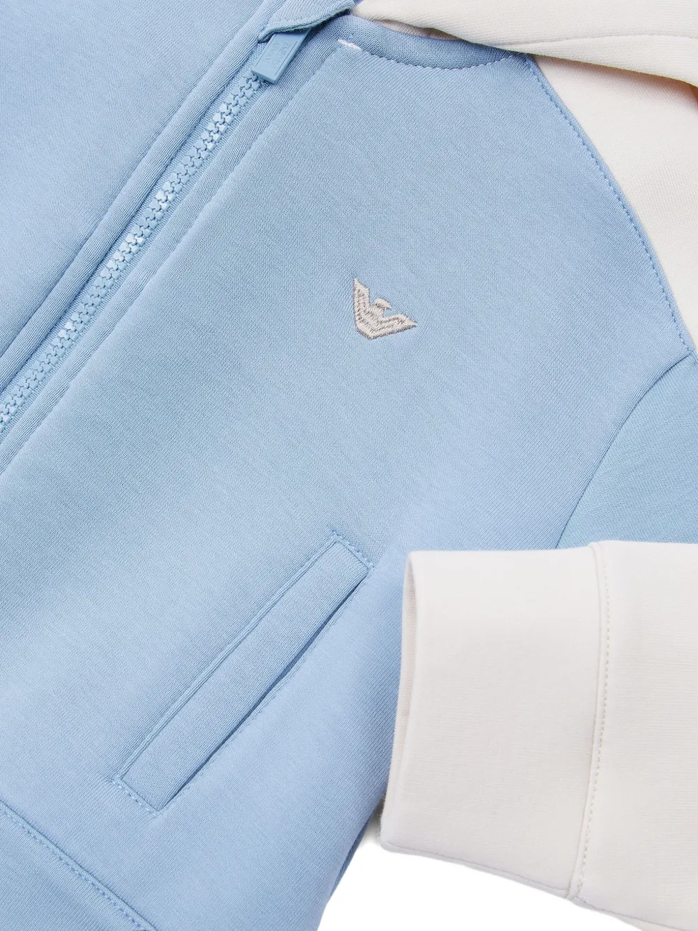 Emporio Armani Kids Sweater met ritssluiting en capuchon Blauw