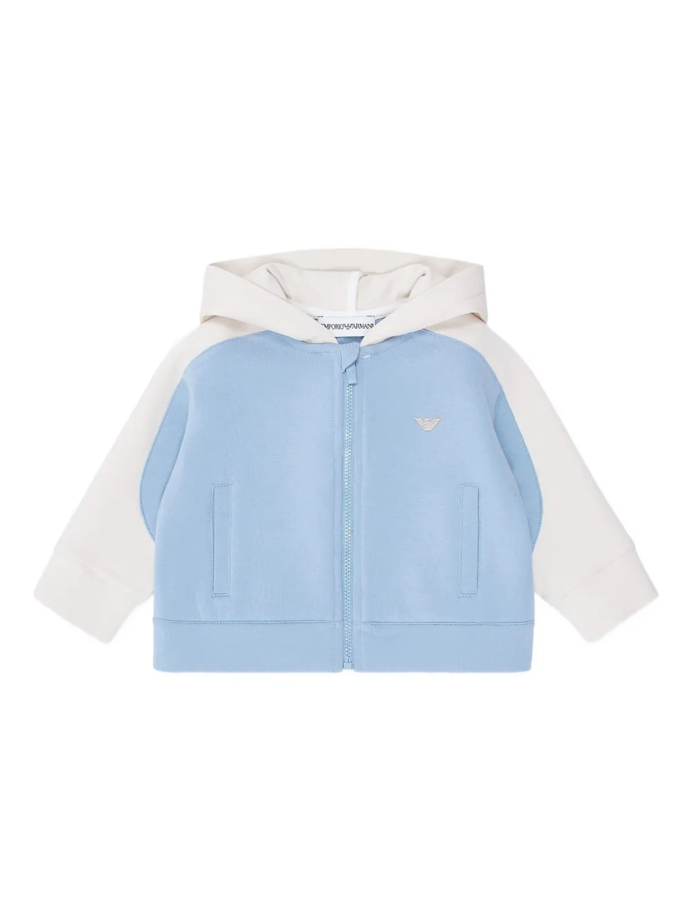 Emporio Ar i Kids zip-fastening hooded sweatshirt Blauw