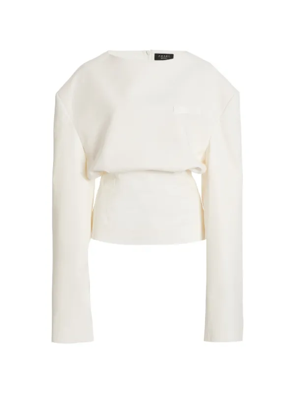 A.W.A.K.E. Mode Tailored Blouse in White