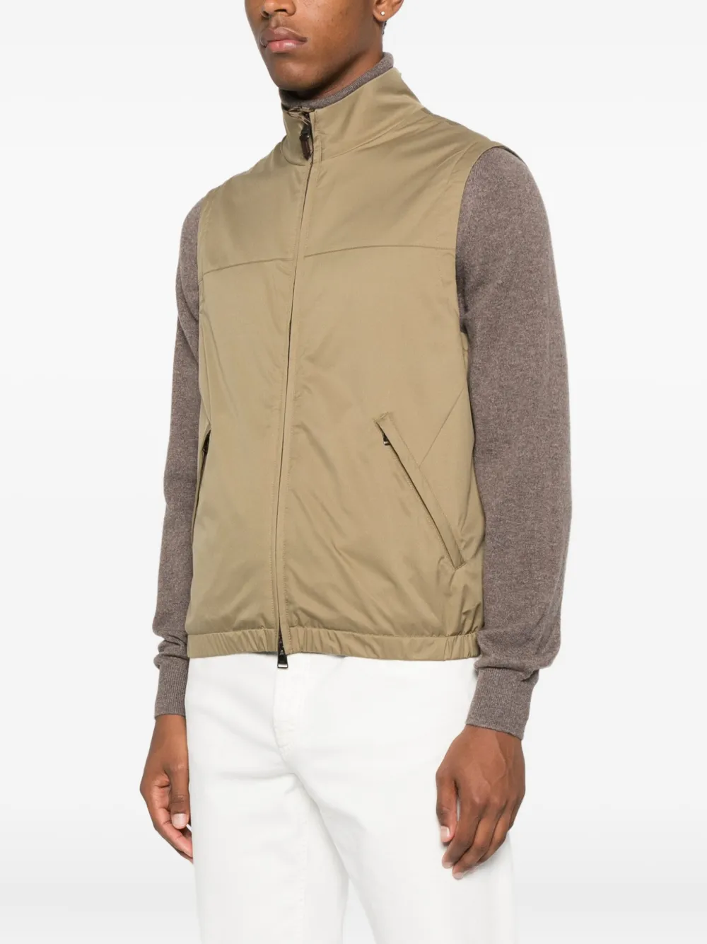  Canali Zip-fastening Gilet - Green 