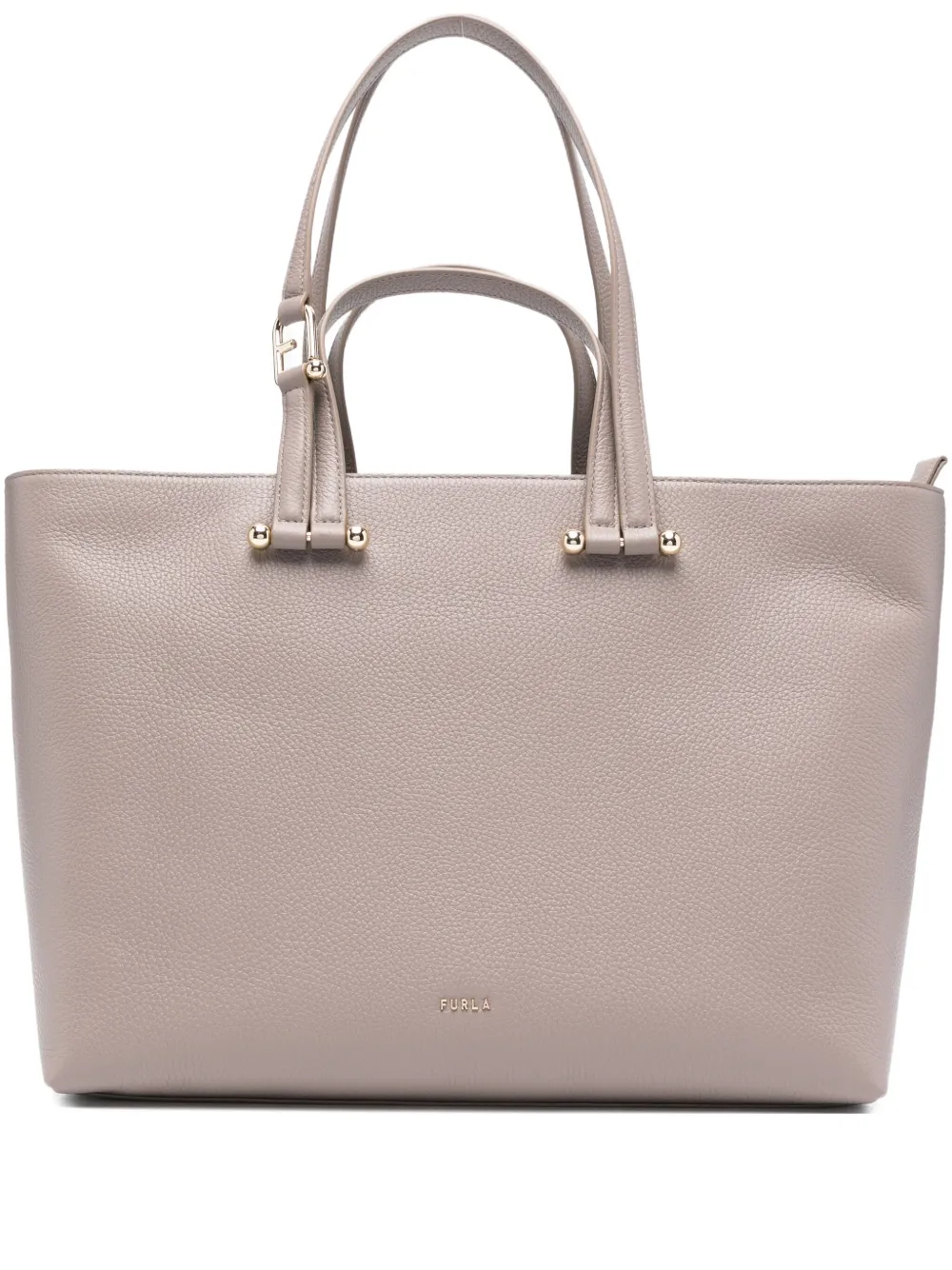 Furla Duetto leather tote bag Grijs