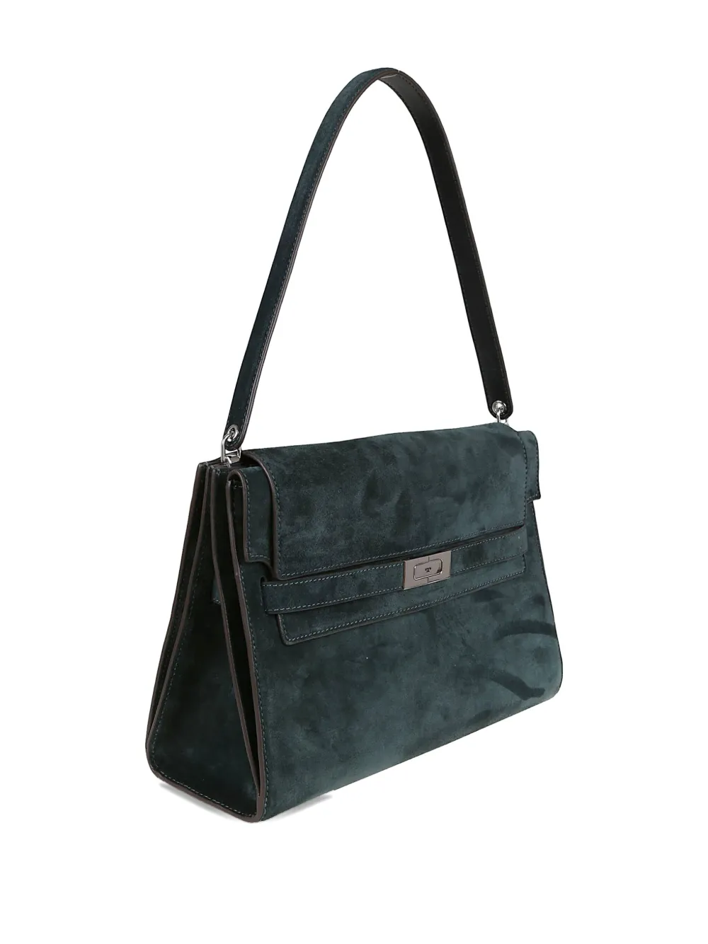 Tory Burch large Lee Radziwill suede shoulder bag Groen