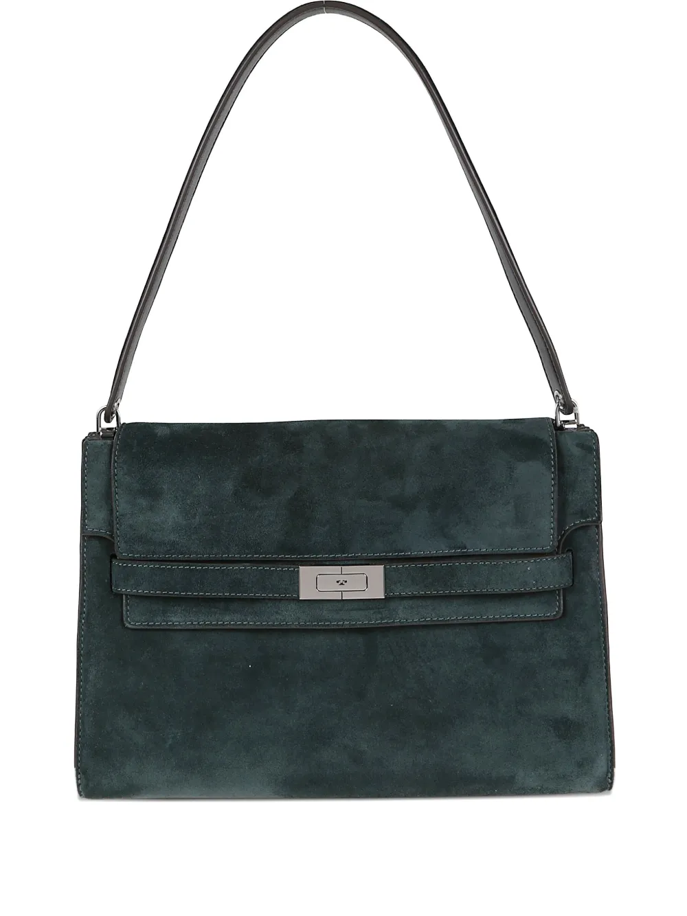 Tory Burch large Lee Radziwill suede shoulder bag Groen