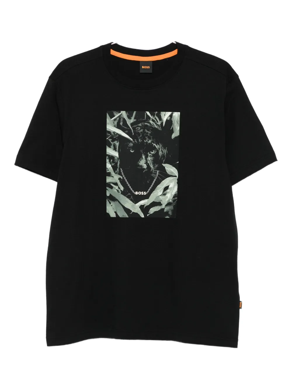Hugo Boss Panther-print T-shirt In Black
