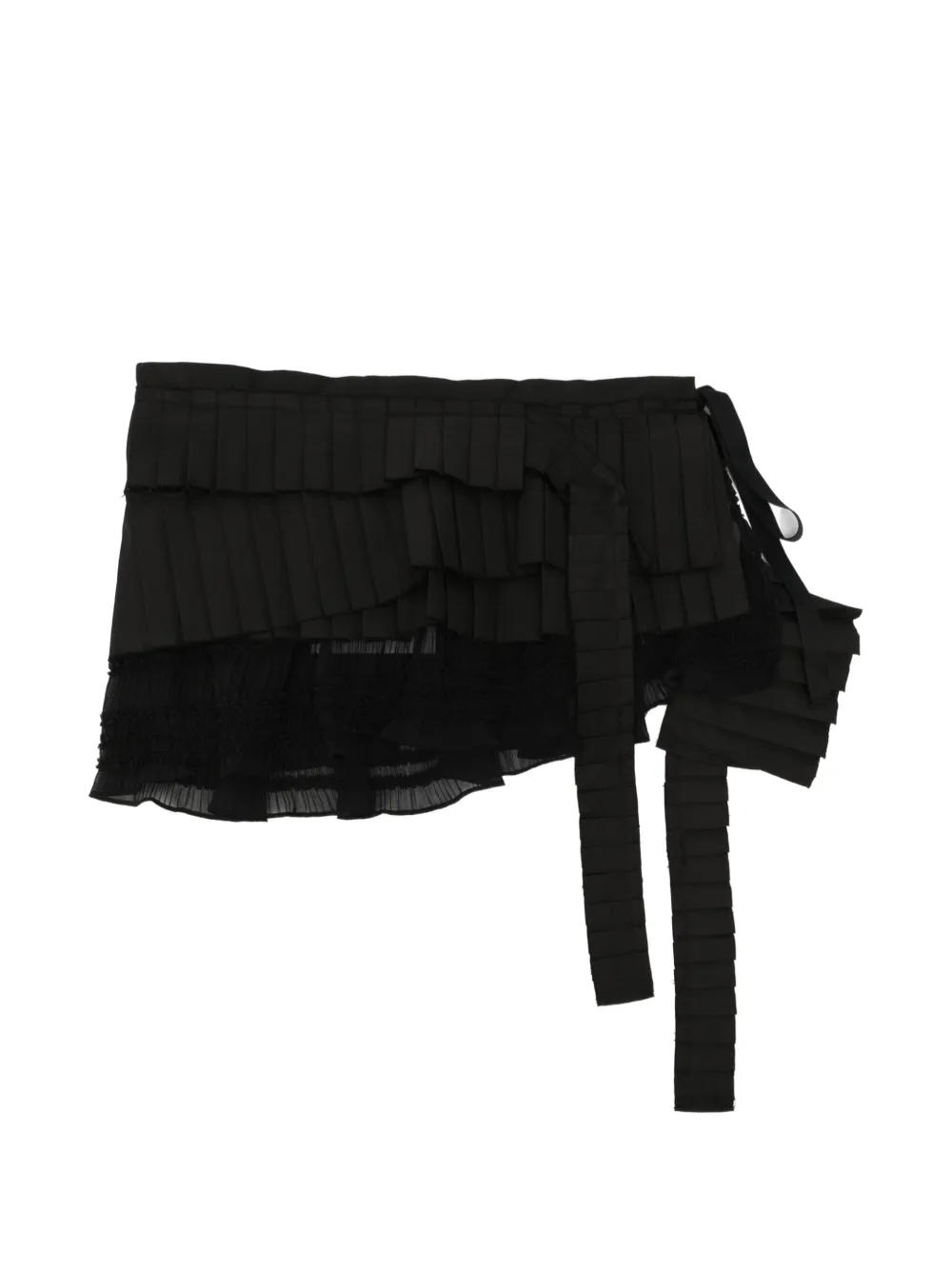 Rokh Micro pleated skirt belt - Zwart