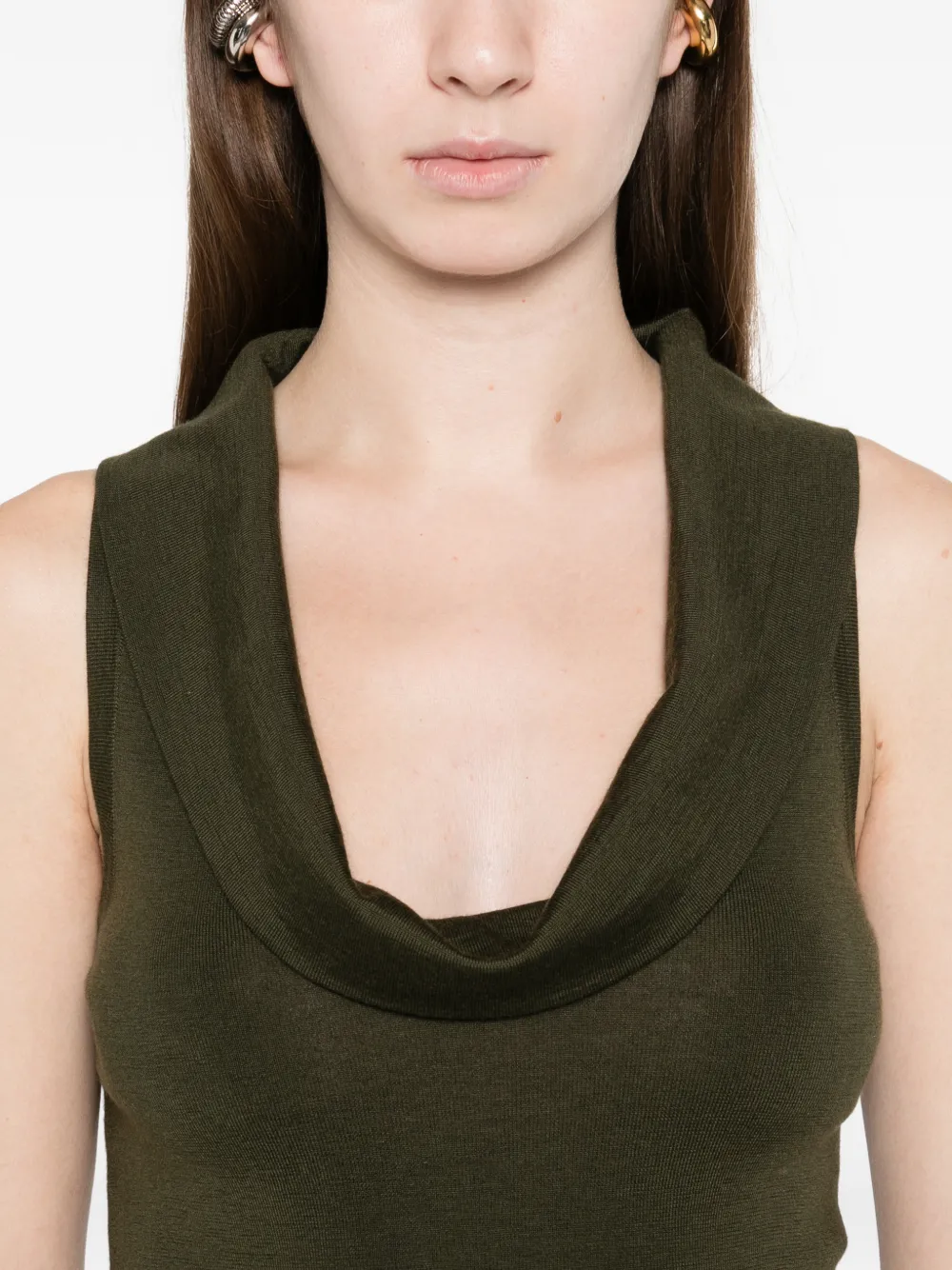 Tom Ford Cowl-neck Top In Green