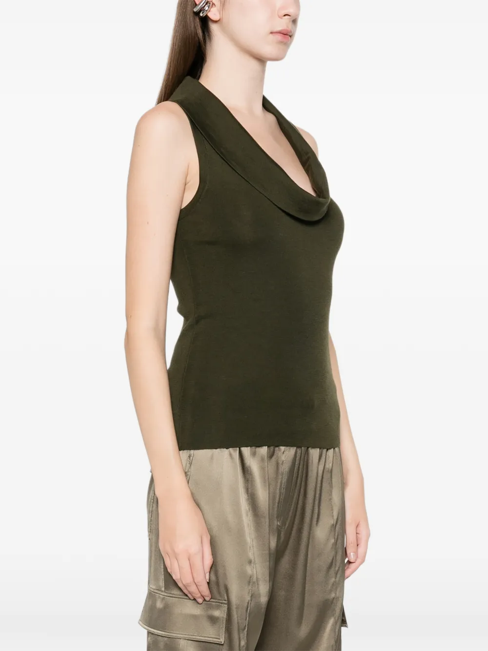 Tom Ford Cowl-neck Top In Green