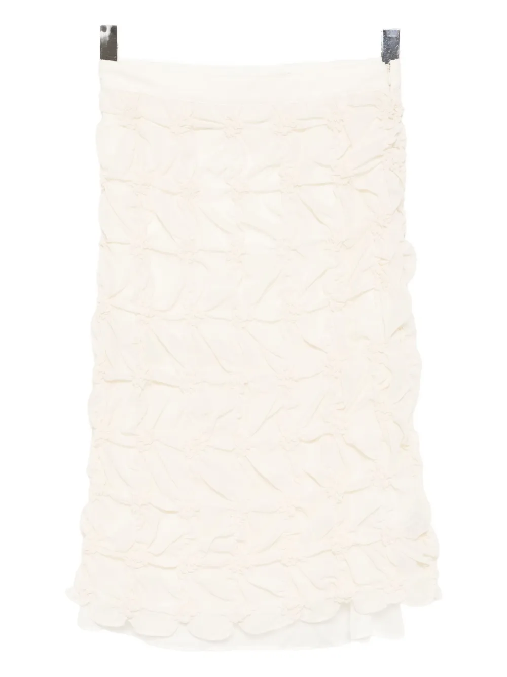 Rokh Scrunched Chiffon Skirt In White