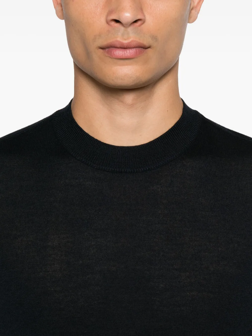 Emporio Armani Wollen trui met ronde hals Blauw