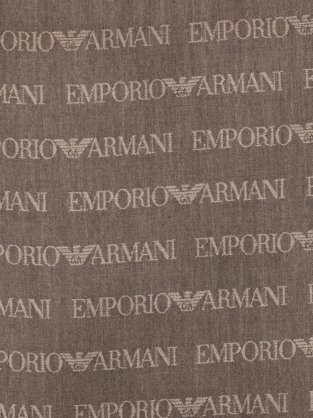 Emporio Armani Monogram-pattern Knitted Scarf In Brown