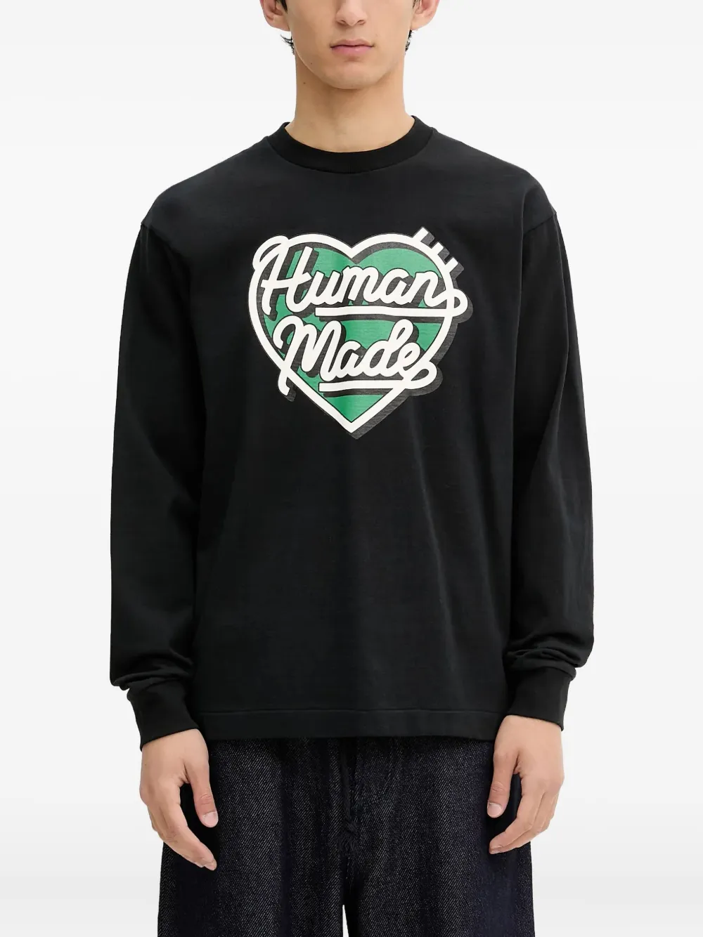 Human Made heart-logo long-sleeve t-shirt | Black | Image 1