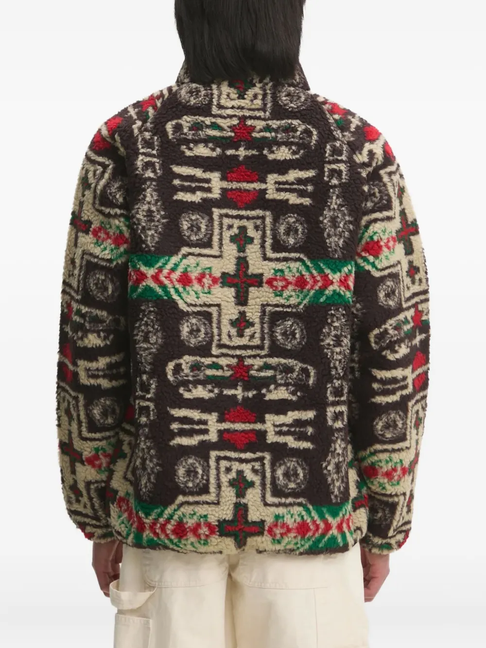 MANASTASH Fleece jack met patroon Bruin