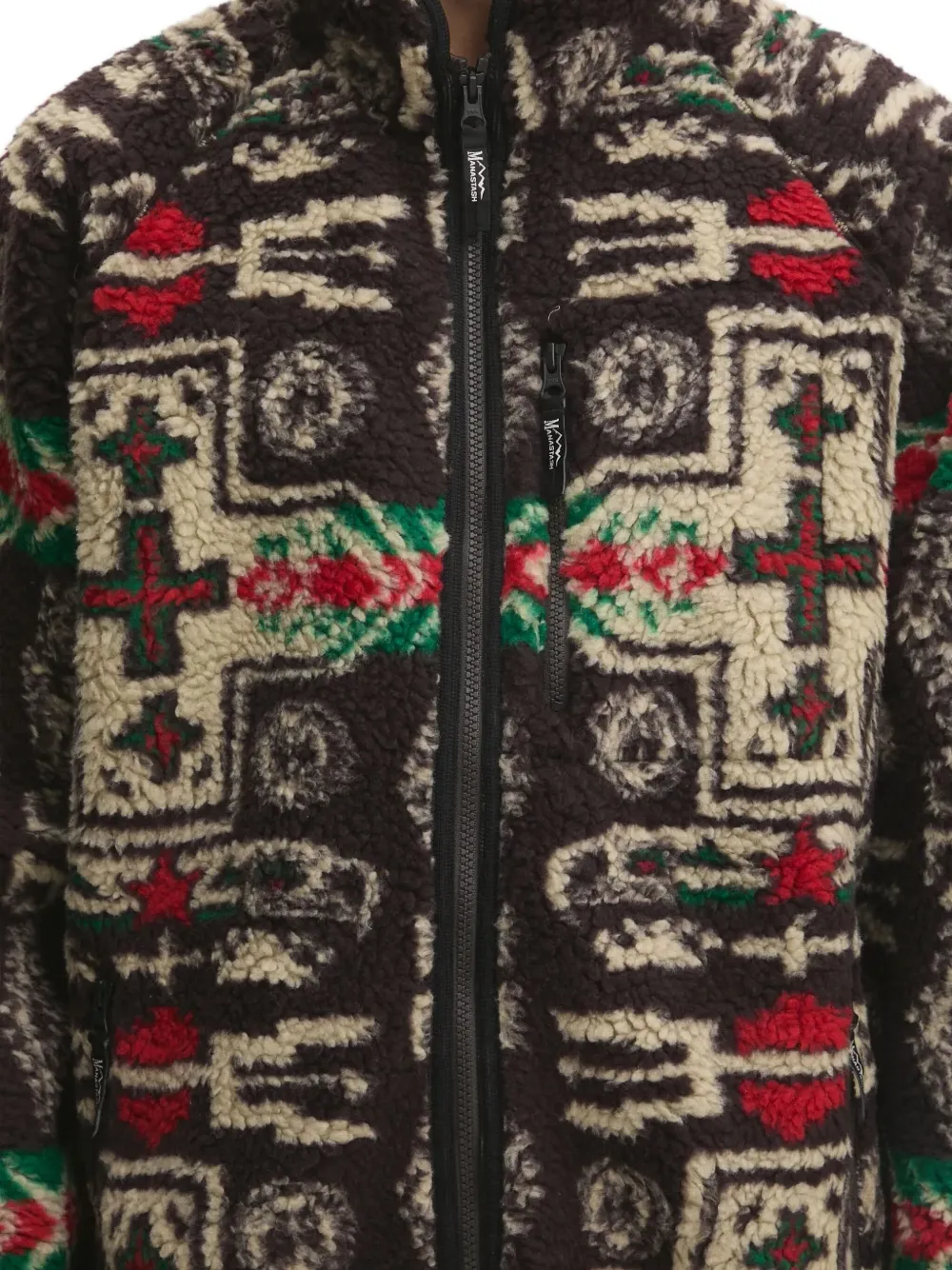 MANASTASH Fleece jack met patroon Bruin
