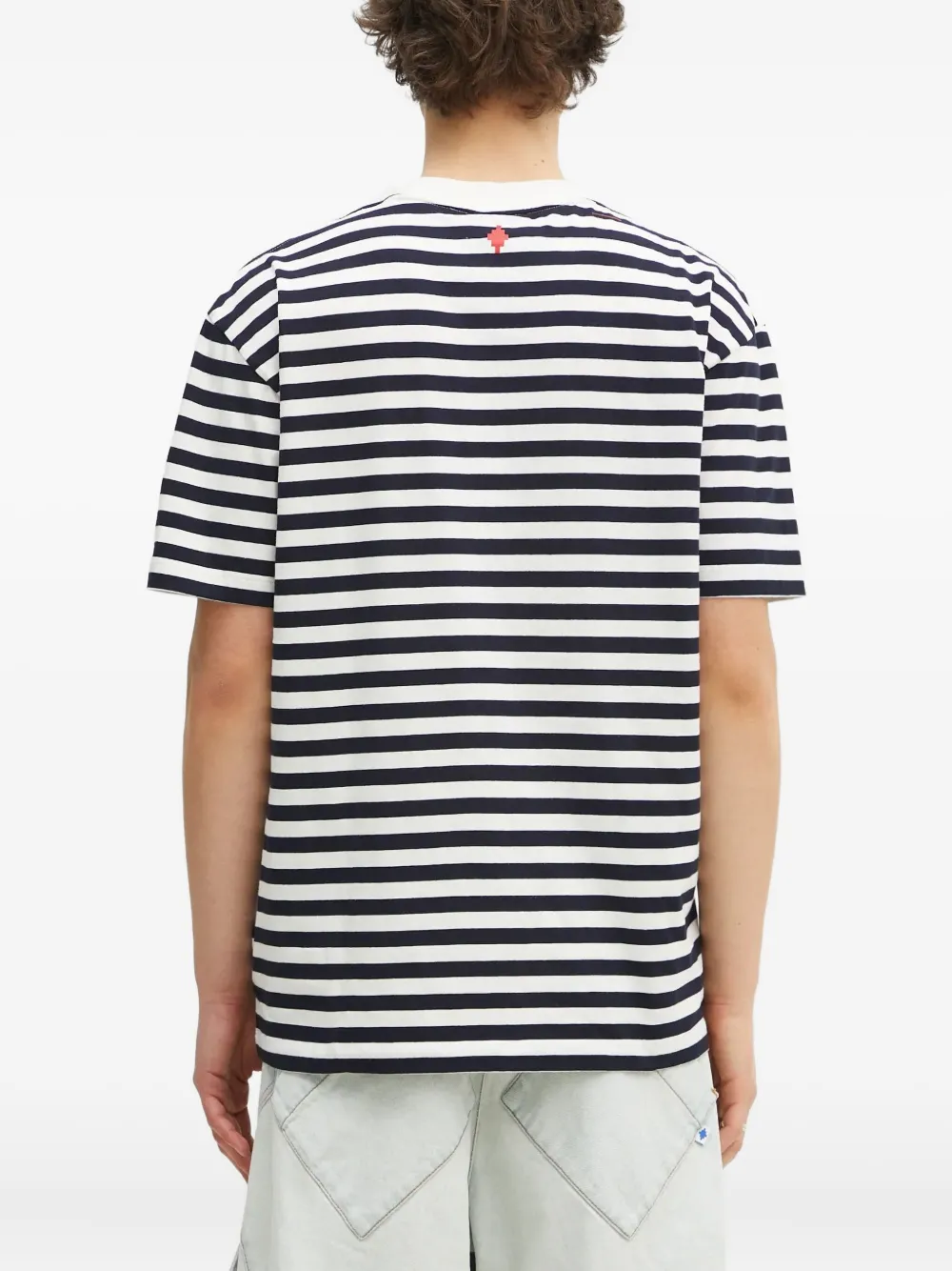 Marcelo Burlon County of Milan Gestreept T-shirt verfraaid met hart Zwart