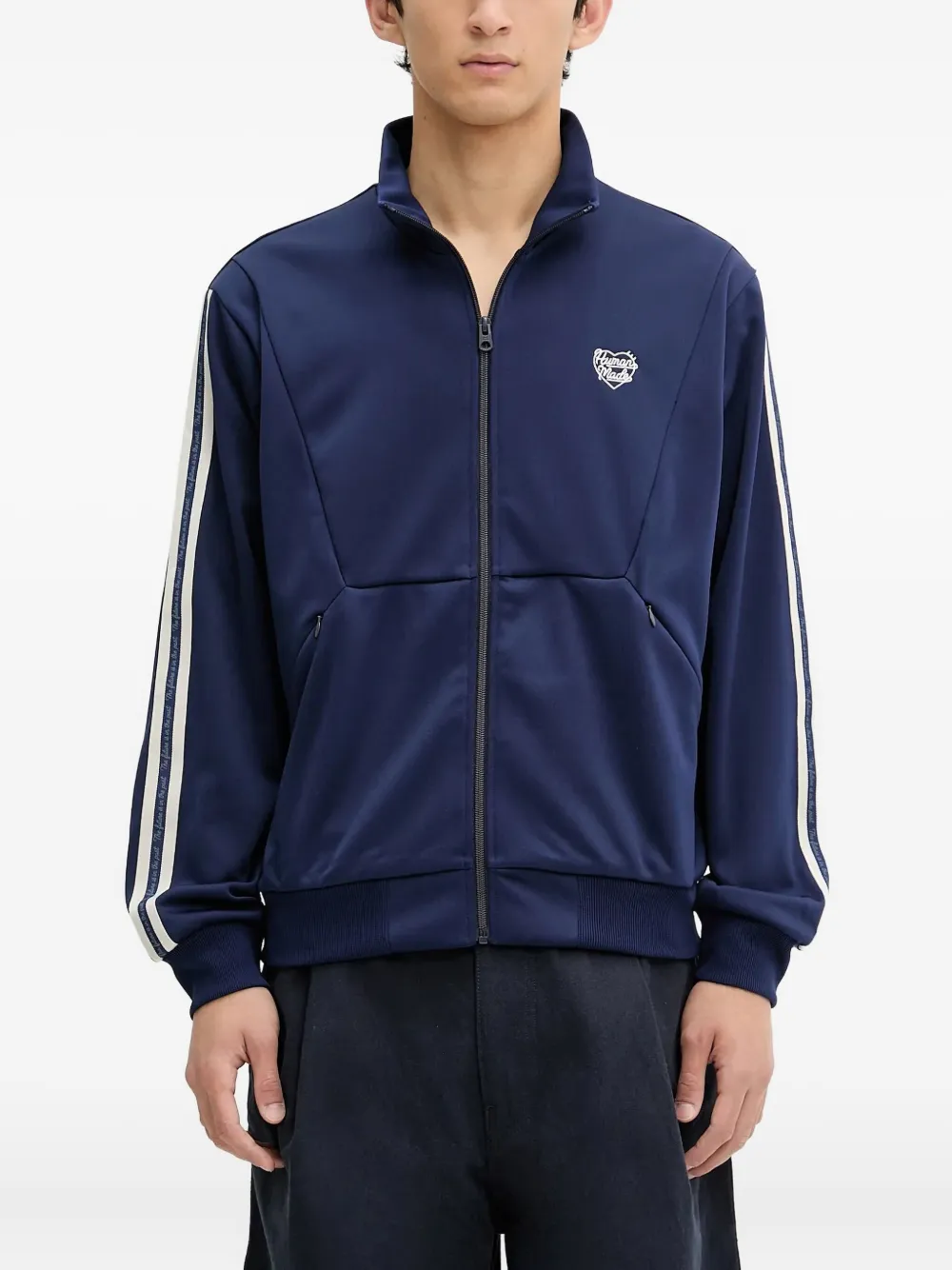 panelled stripe track jacket