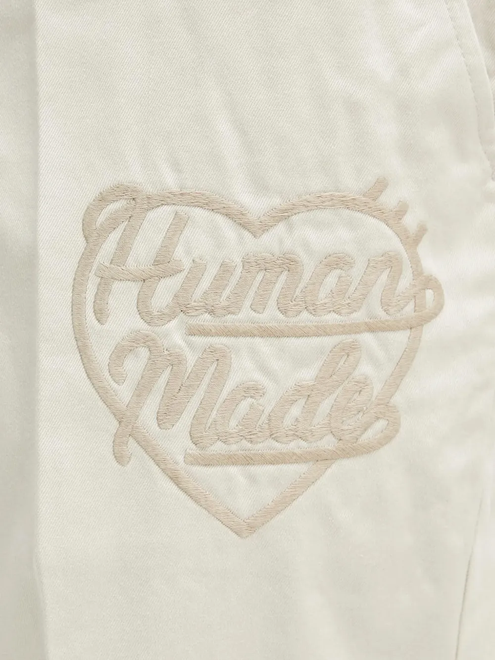 Human Made Heart-embroidered Pleated Trousers In White