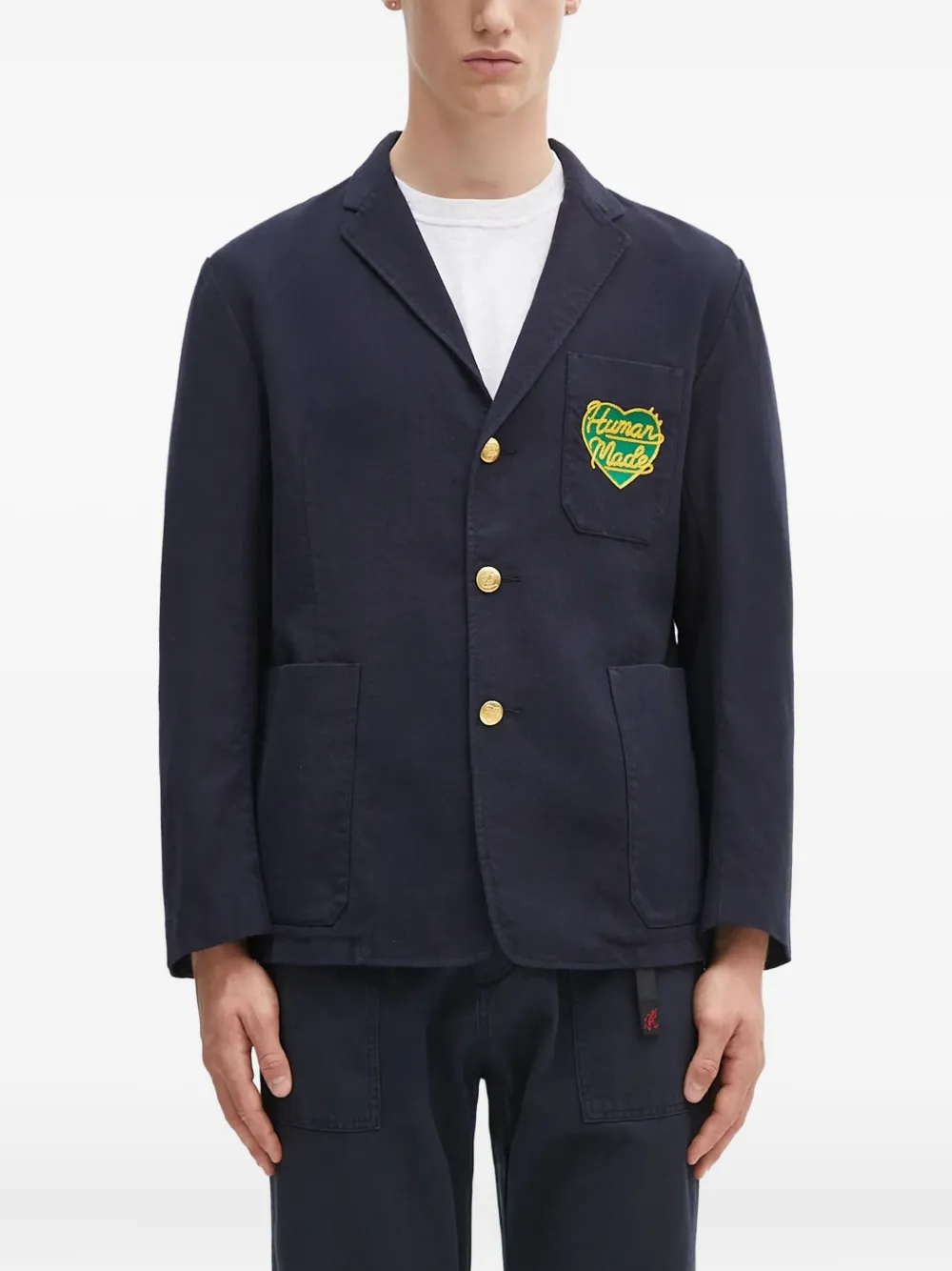 Human Made heart-patch button blazer | Blue | Image 1
